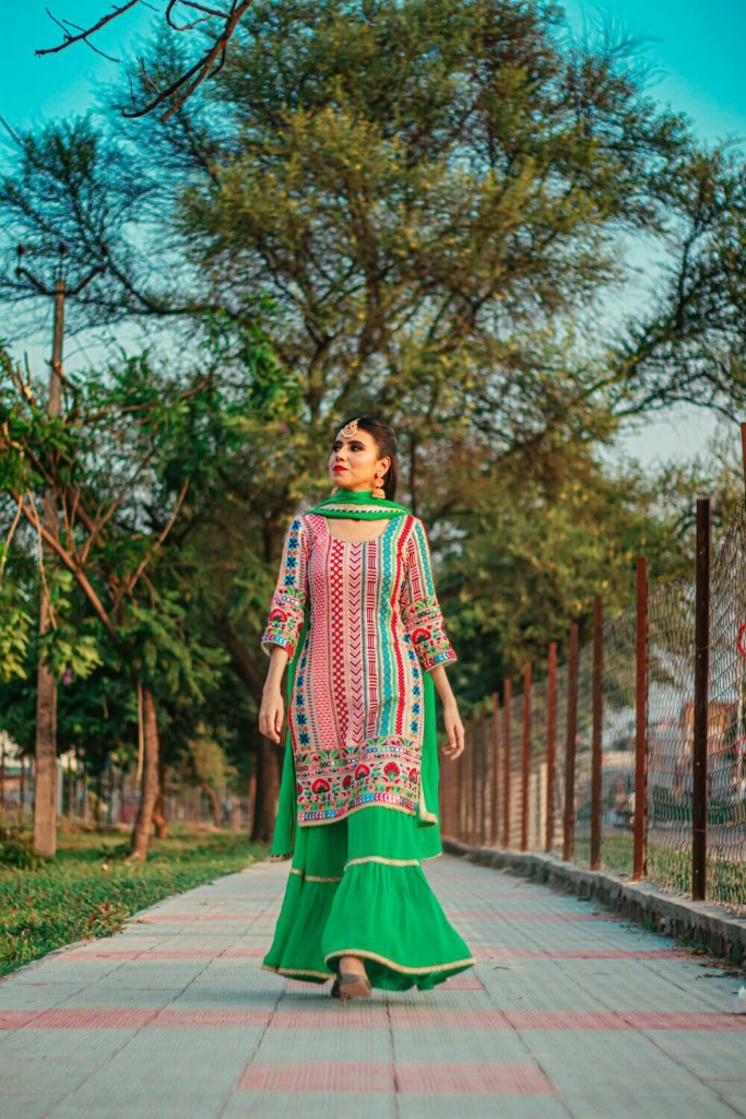 Long Kurti with sharara pants